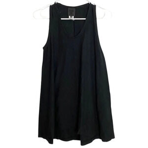 Anna Sui Tunic Womens Size Small Scoop Neck Trapeze Tank Top Black Shirt Jersey